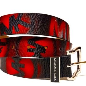 MICHAEL KORS LARGE LIMITED EDITION  BLACK AND RED BELT
